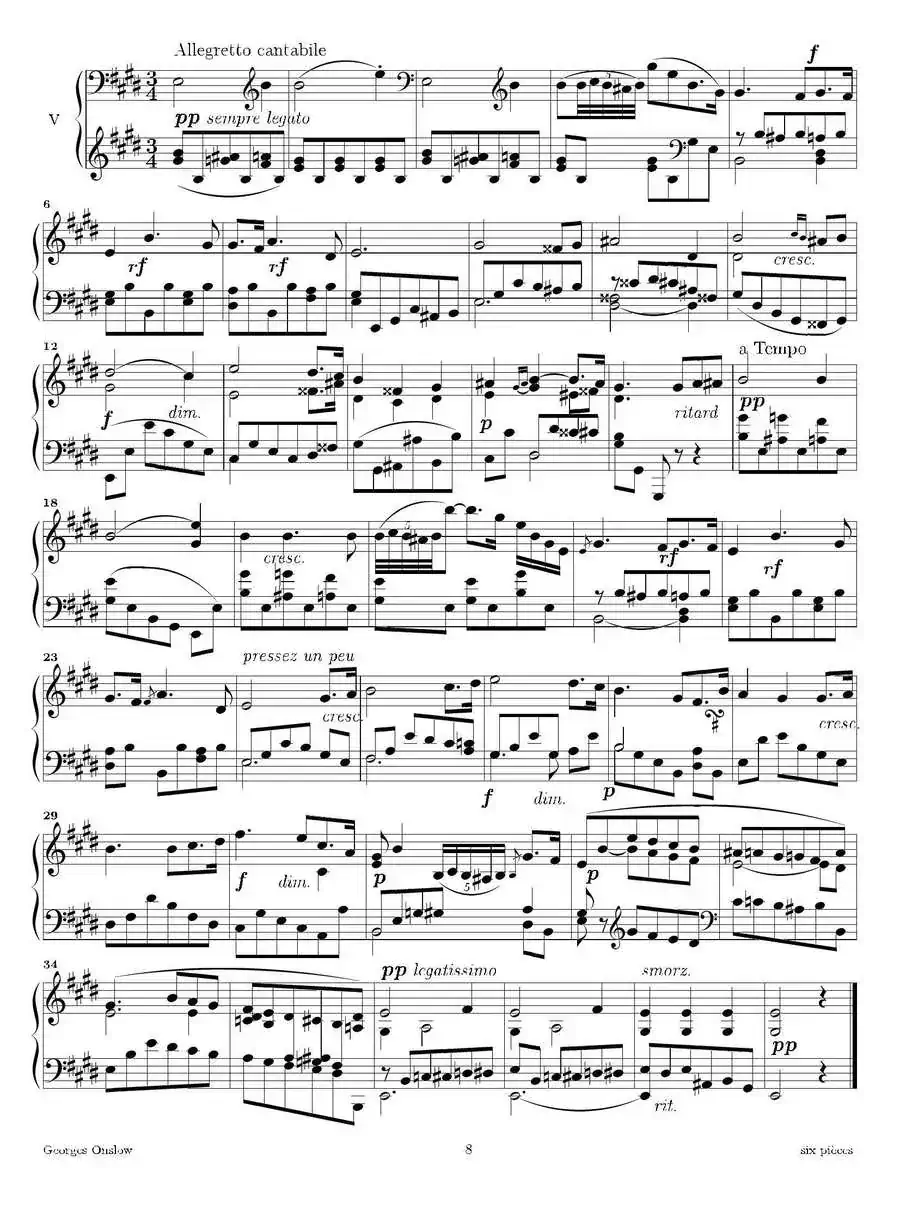 Six Pieces（6首钢琴小品·Ⅴ）