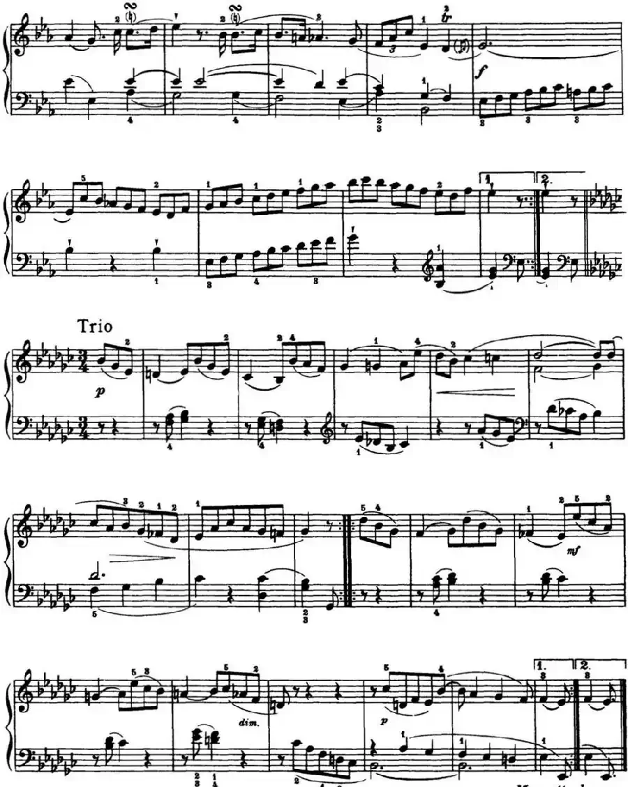 海顿 钢琴奏鸣曲 Hob XVI 28 in E-flat major