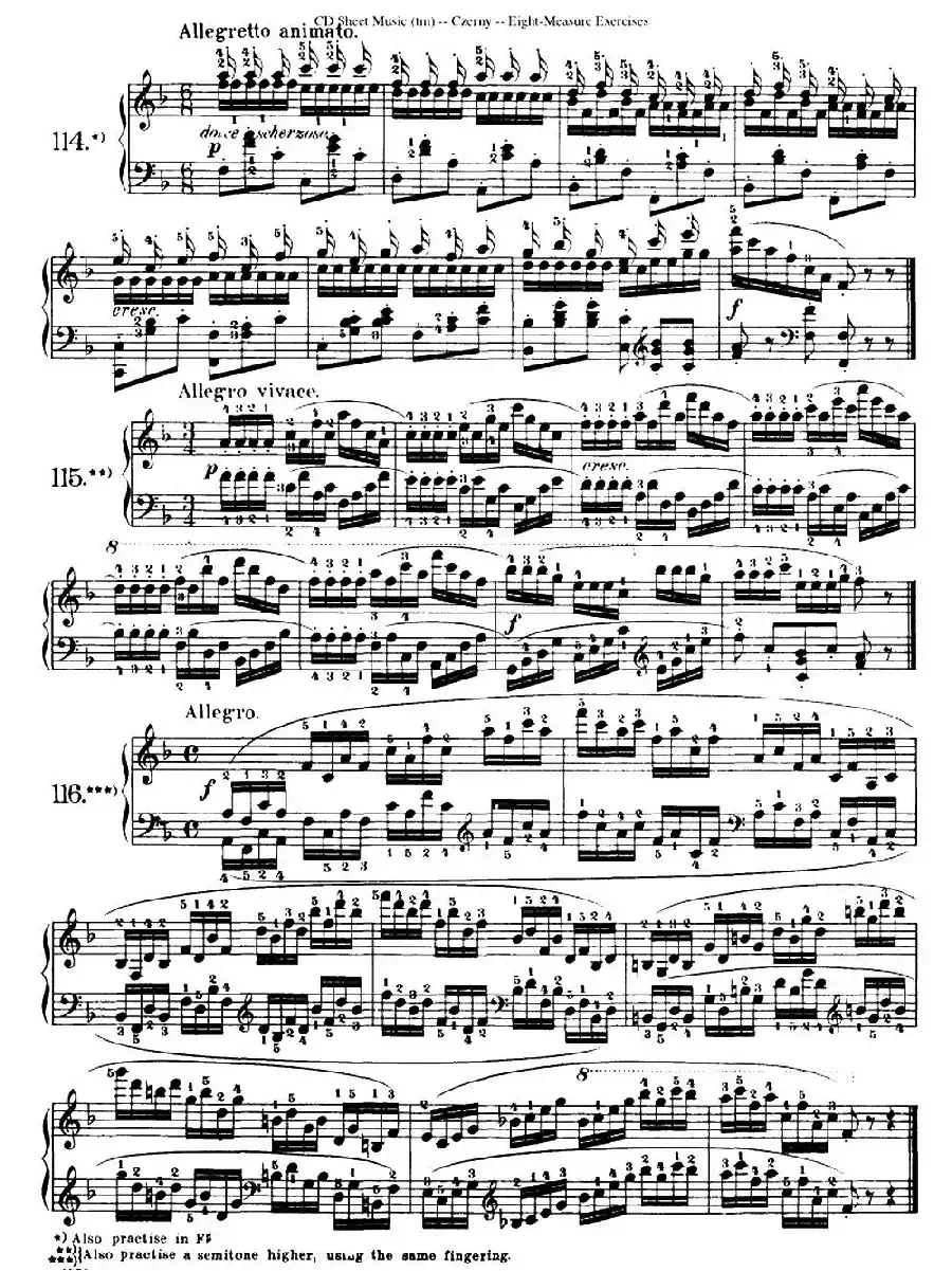 160 Eight- Measure Exercises.Op.821（车尔尼160首钢琴八小节练习曲（104——121））