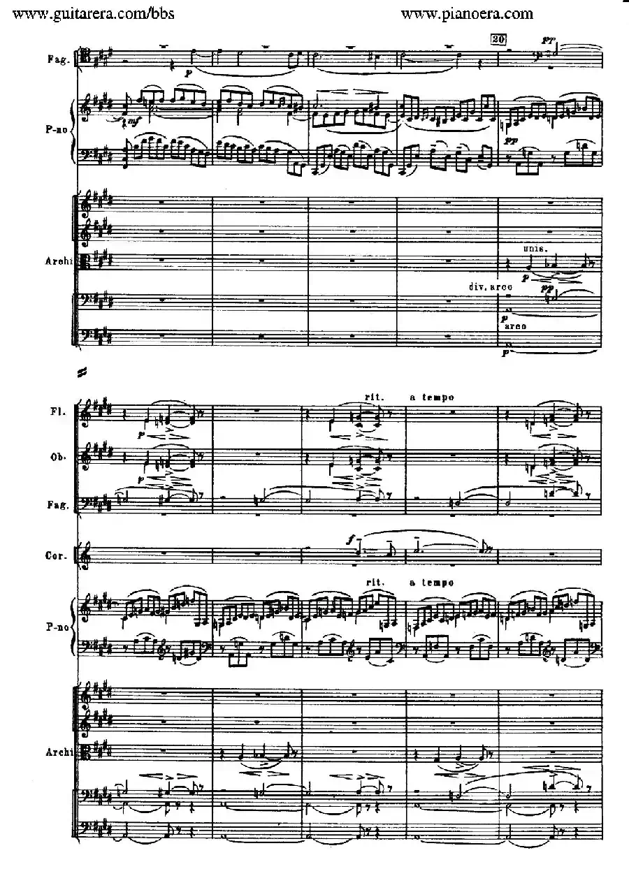 c小调第二钢琴协奏曲 Op.18（第二乐章总谱）