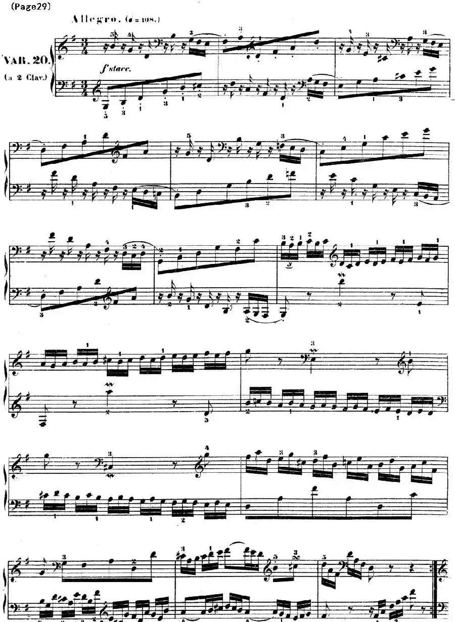 哥德堡变奏曲 巴赫 Goldberg Variationen BWV988