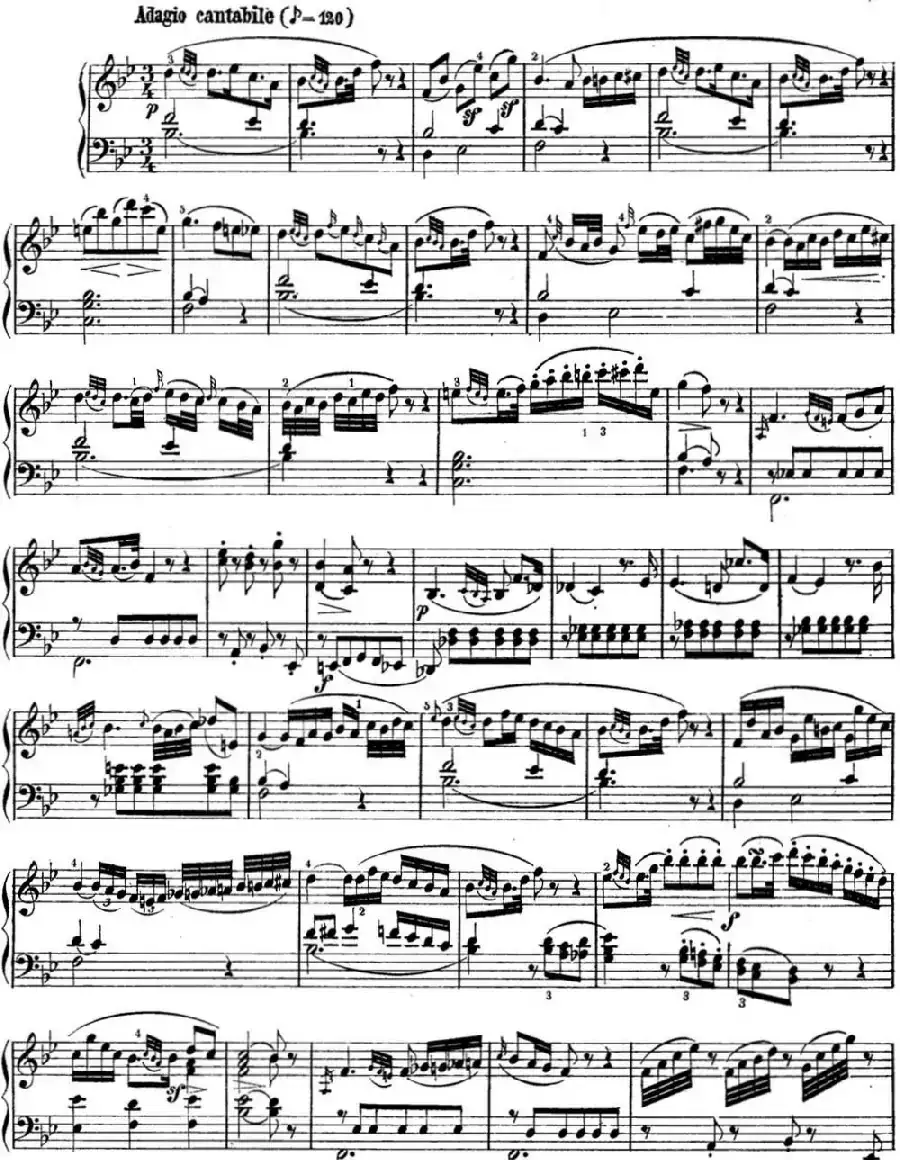 海顿 钢琴奏鸣曲 Hob XVI 49 in E-flat major