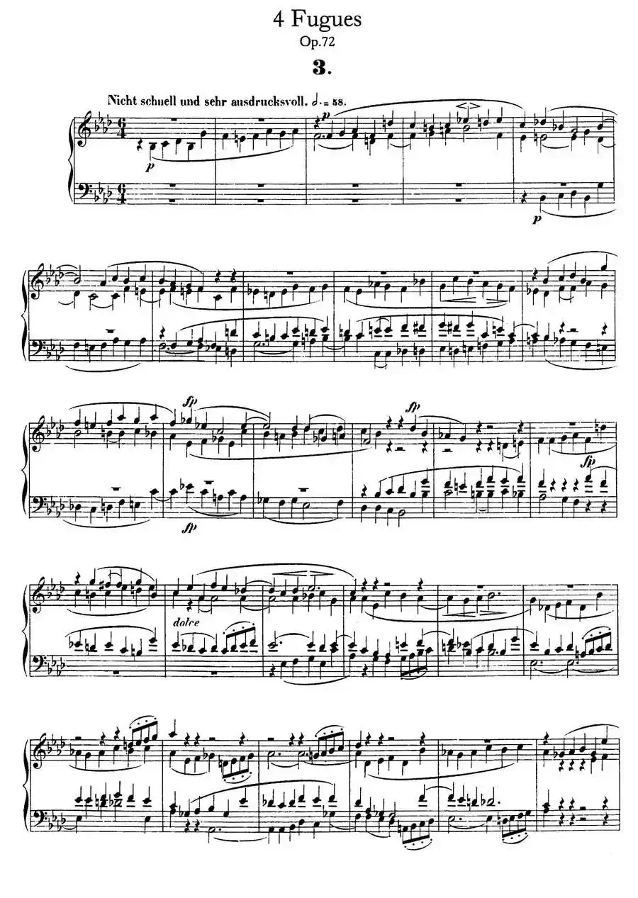 Four Fugues Op·72（4首赋格·3）