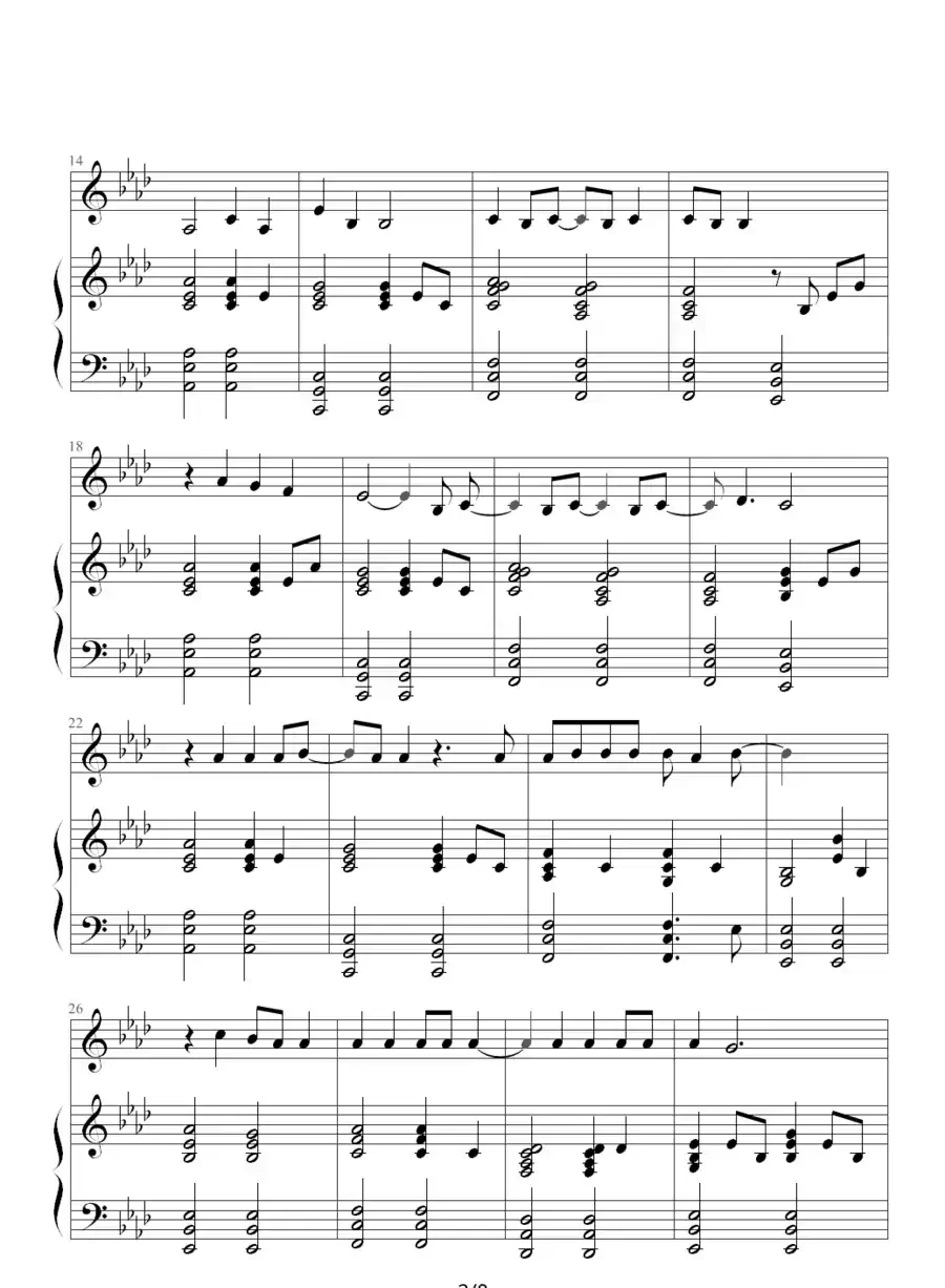 because of you(韩剧《冬季恋歌》插曲)(钢琴伴奏谱)