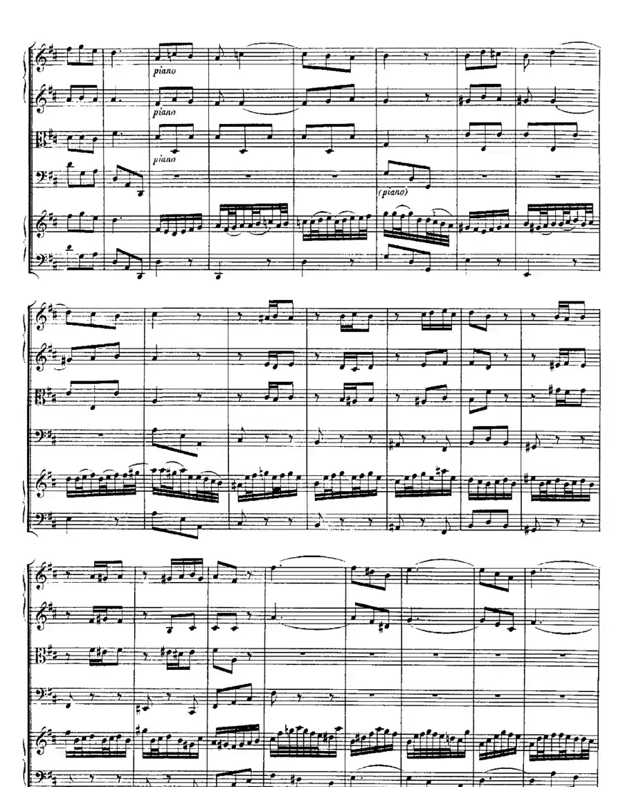 Harpsichd Concerto in D Maj BWV 1054（D大调第三号古钢琴协奏曲·总谱）