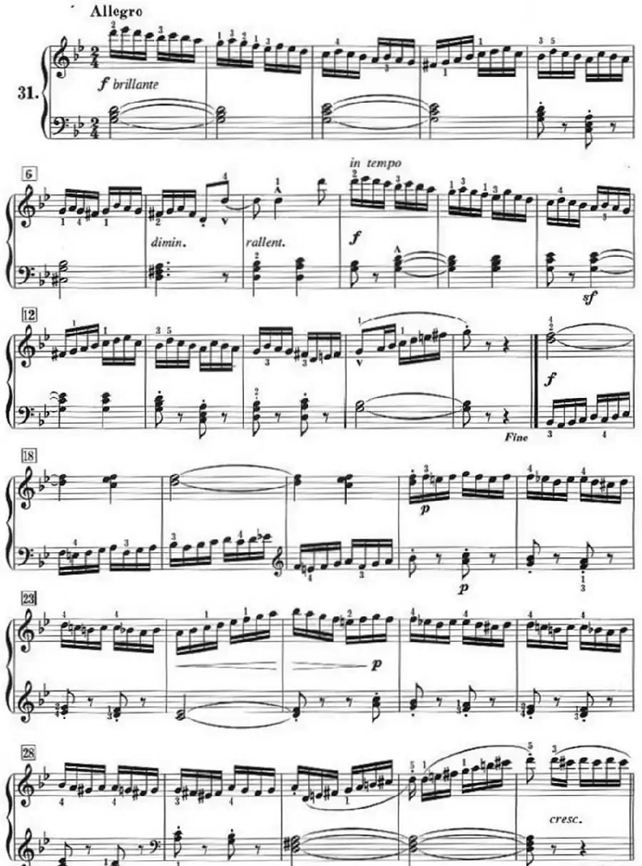 50首莱蒙钢琴练习曲 作品37（NO.31）