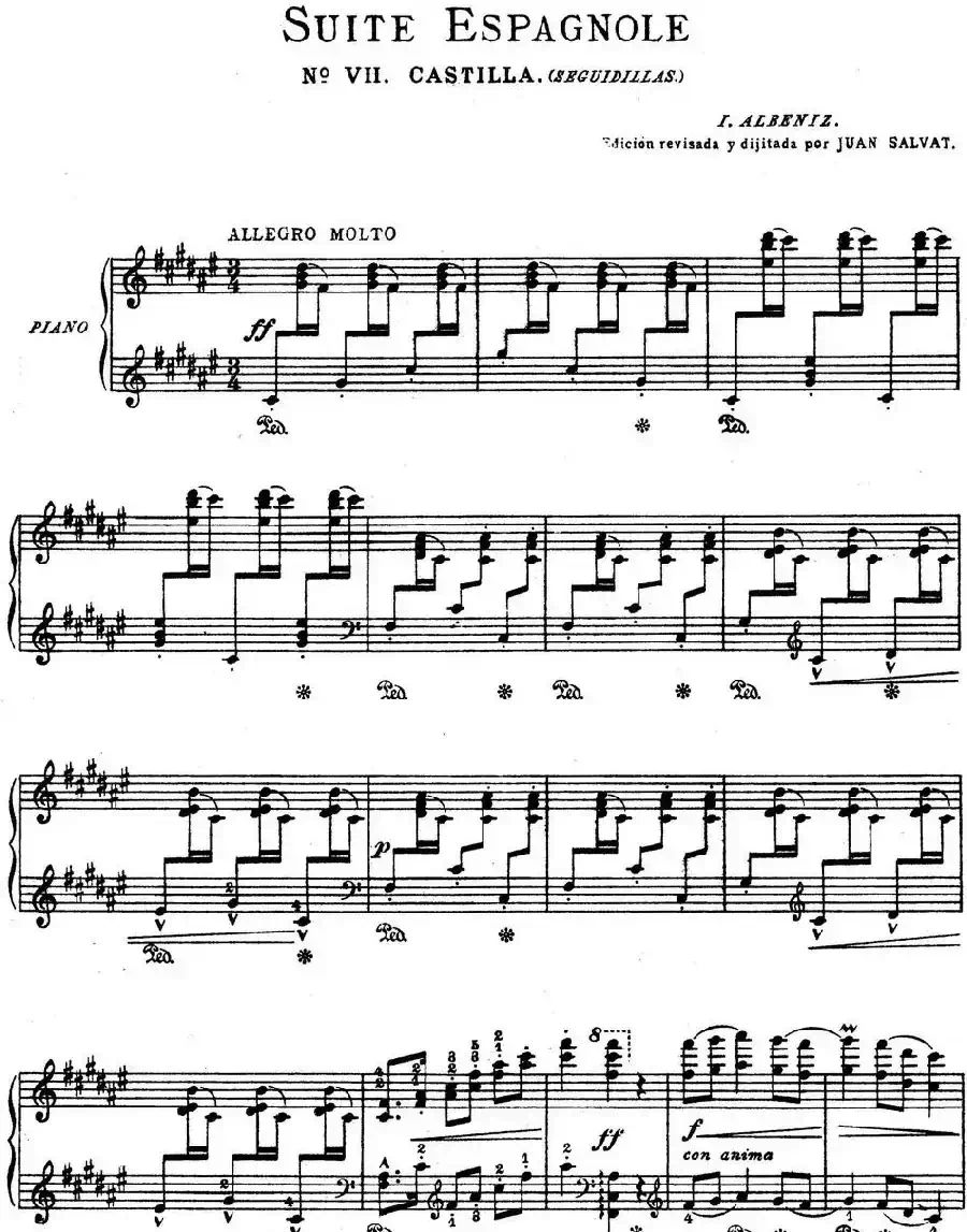 Suite Espanola Op.47（西班牙组曲·Ⅶ）