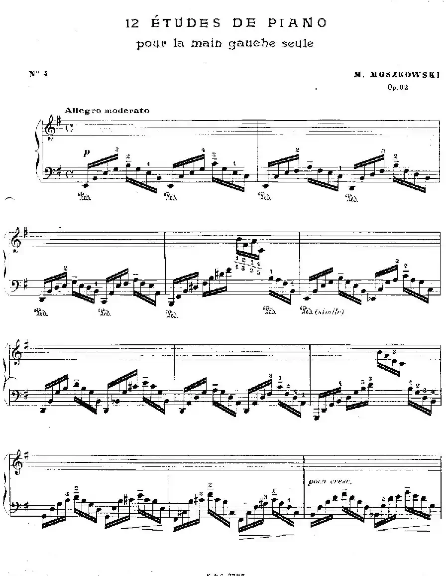 12 Etudes For The Left Hand Op.92 No.4（12首为左手而作的钢琴练习曲）