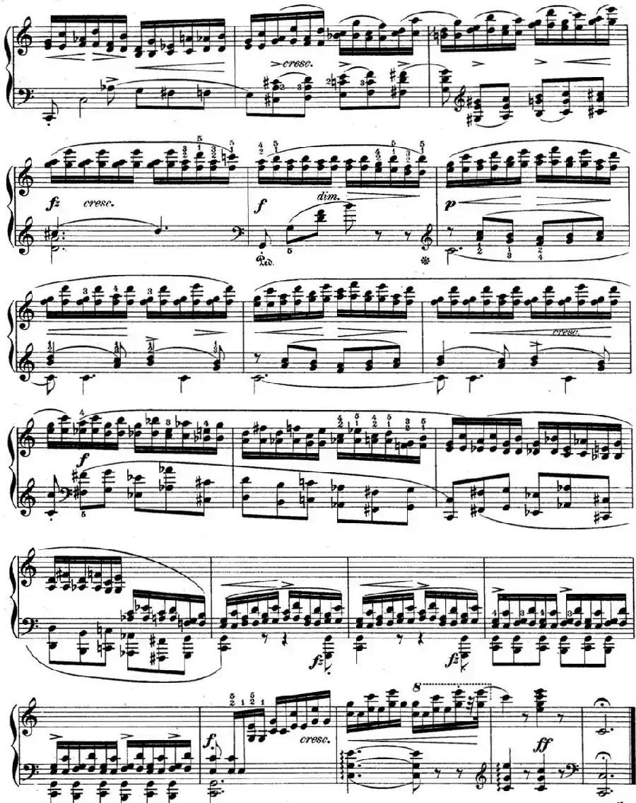 肖邦练习曲7 Op.10 No.7 C大调 C major