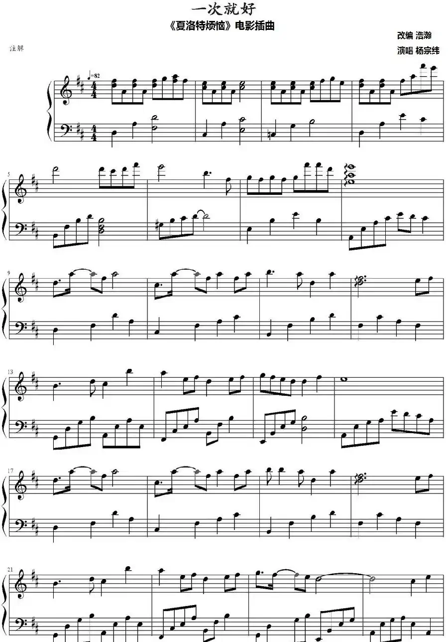 一次就好（《夏洛特烦恼》电影插曲）