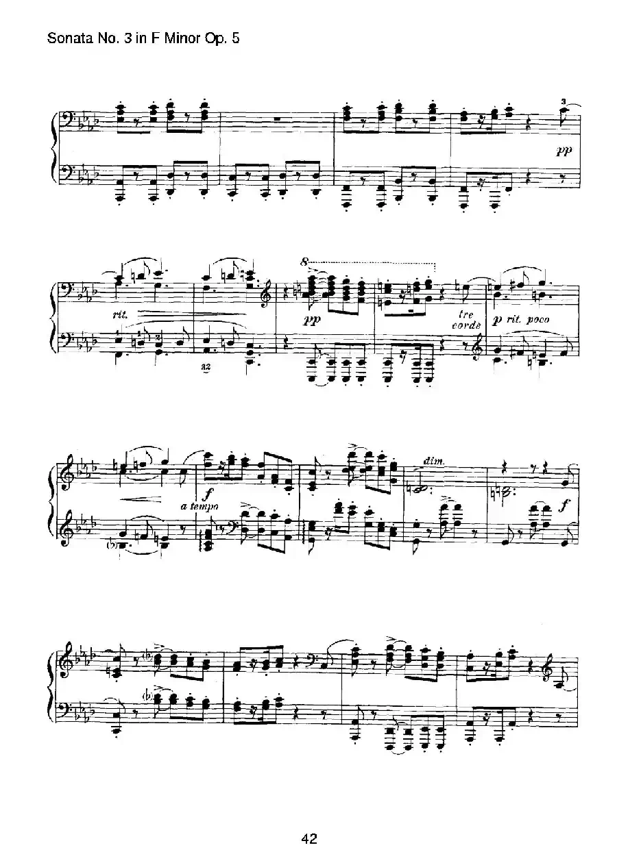 Piano Sonata No.3 in f Minor Op.5（f小调第三钢琴奏鸣曲）