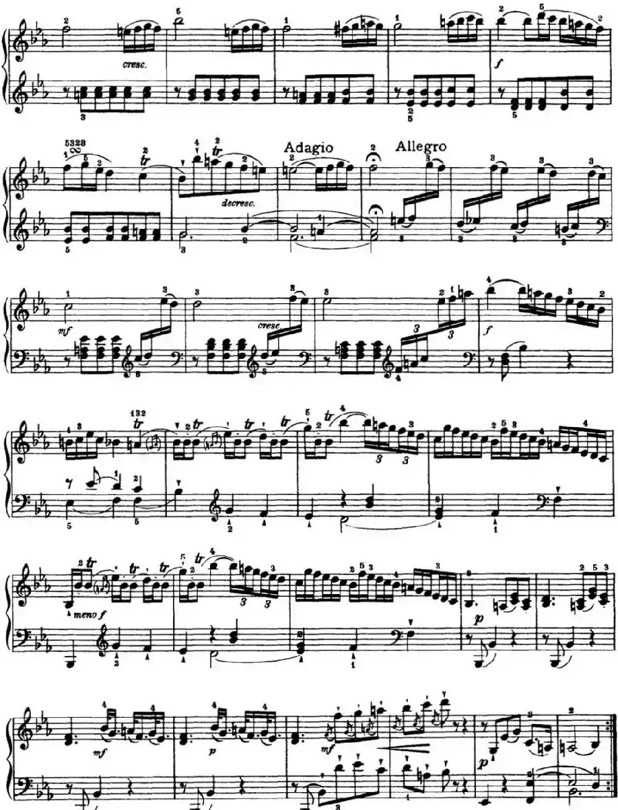 海顿 钢琴奏鸣曲 Hob XVI 28 in E-flat major