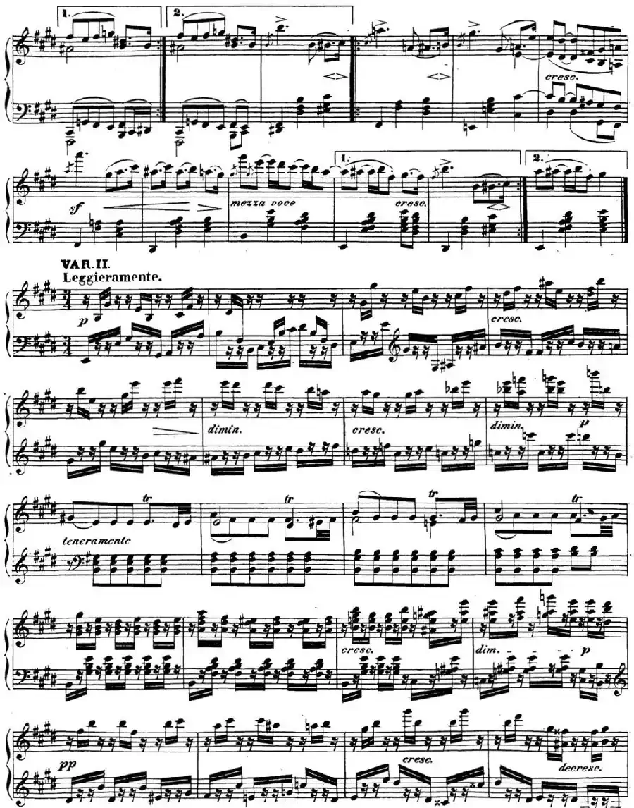 贝多芬钢琴奏鸣曲30 E大调 Op.109 E major