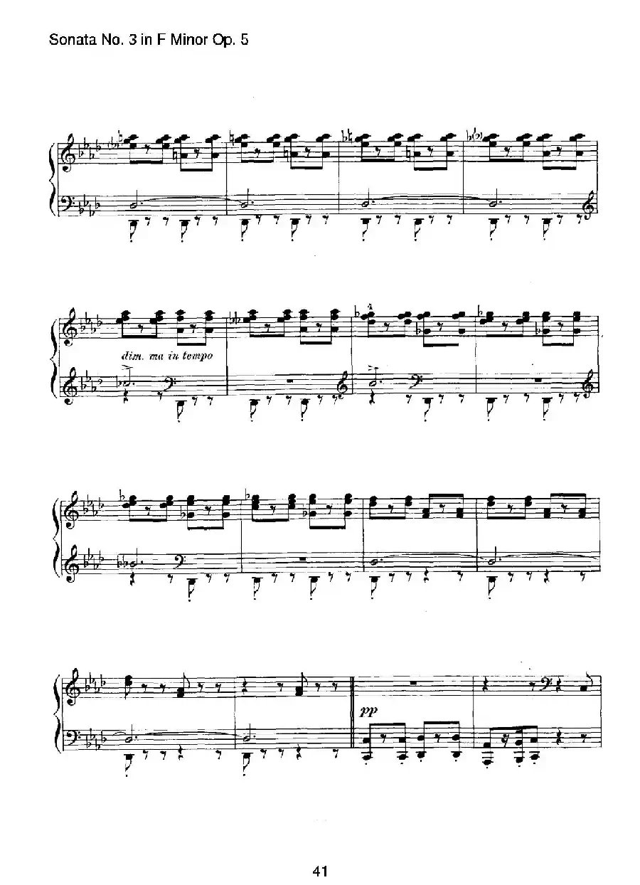Piano Sonata No.3 in f Minor Op.5（f小调第三钢琴奏鸣曲）