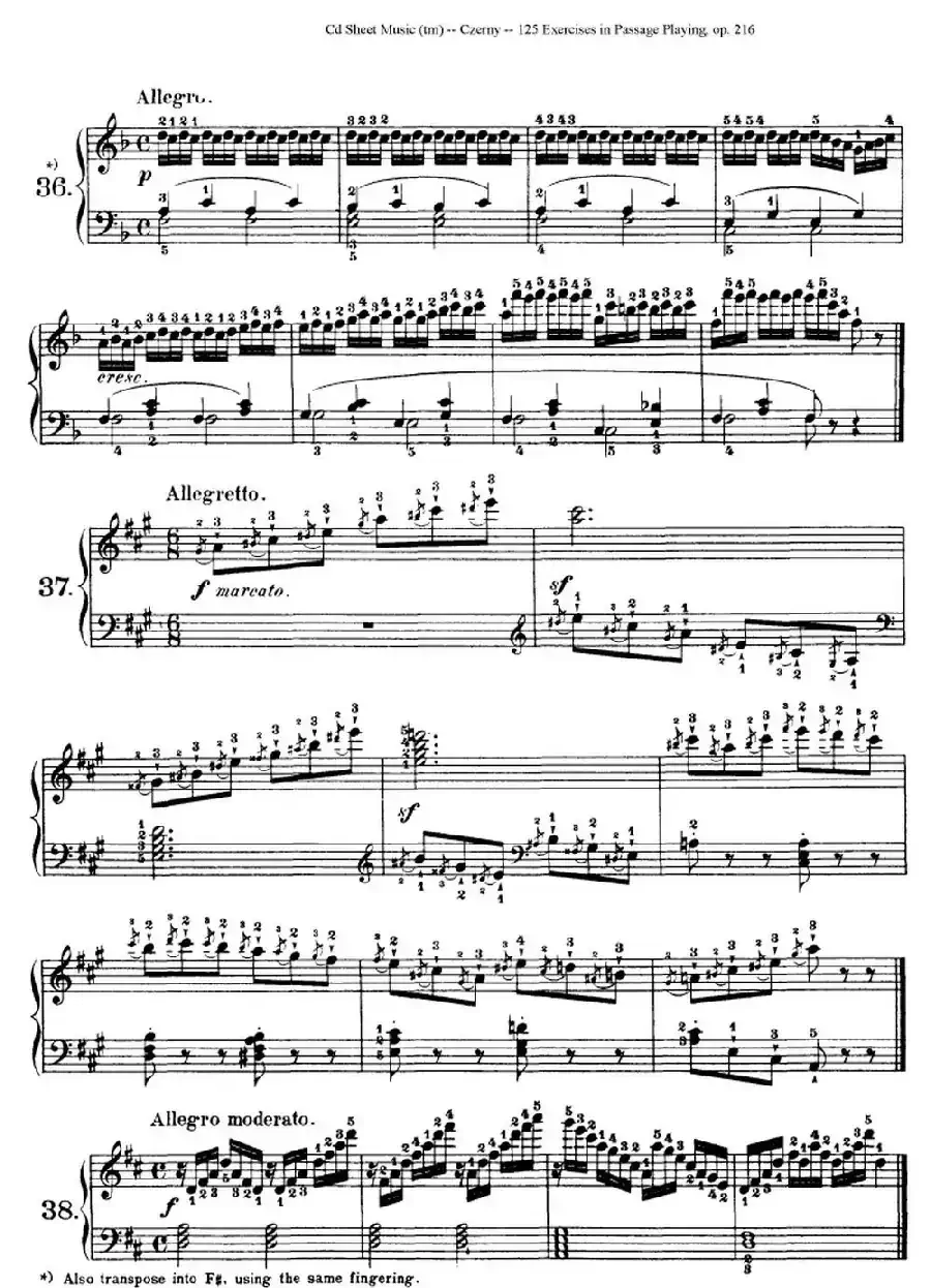 125 Exercises in Passage Playing Op.261（车尔尼125首钢琴短乐句练习曲（22——41））