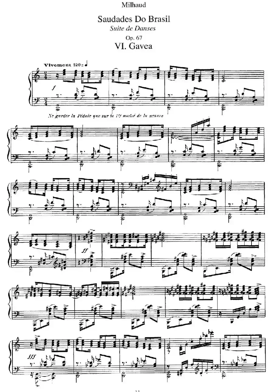 Saudados do Brasil Op.67（巴西回忆·Ⅵ）