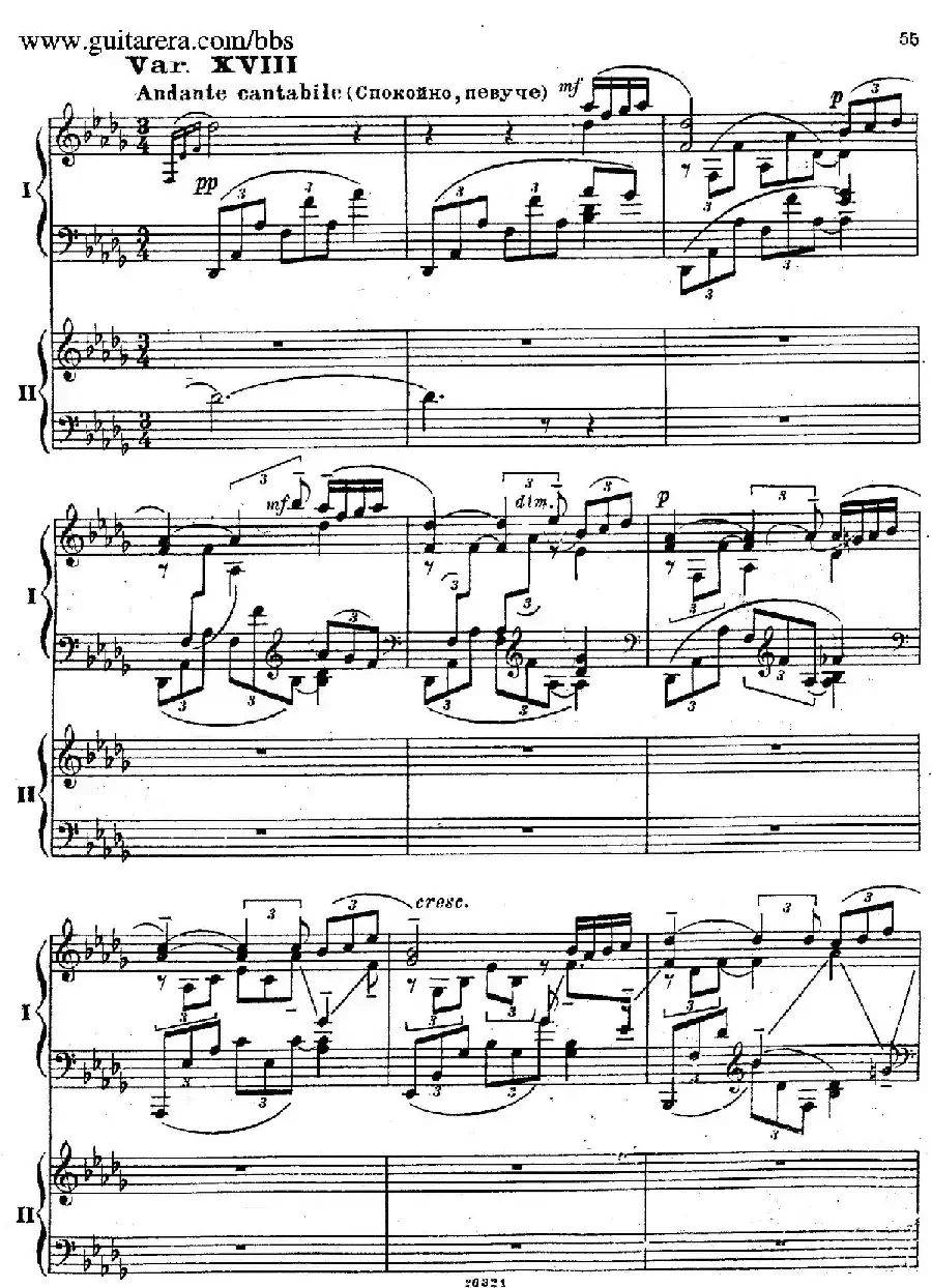 Rhapsody On A Theme Of Paganini Op.43（帕格尼尼主题狂想曲·双钢琴）（P41——60）