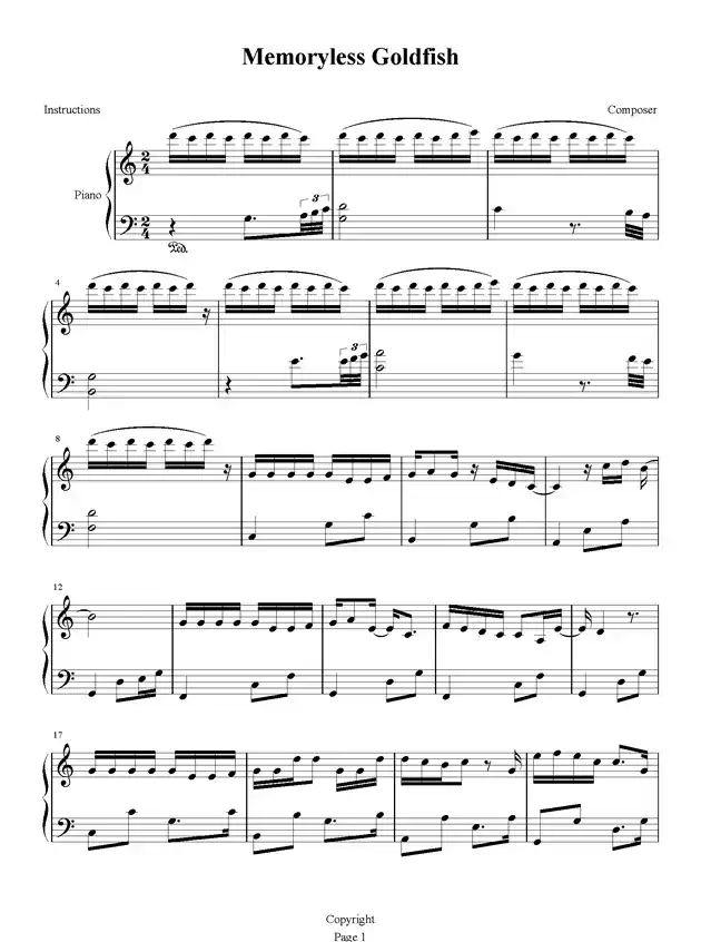Memoryless Goldfish（失忆的金鱼）
