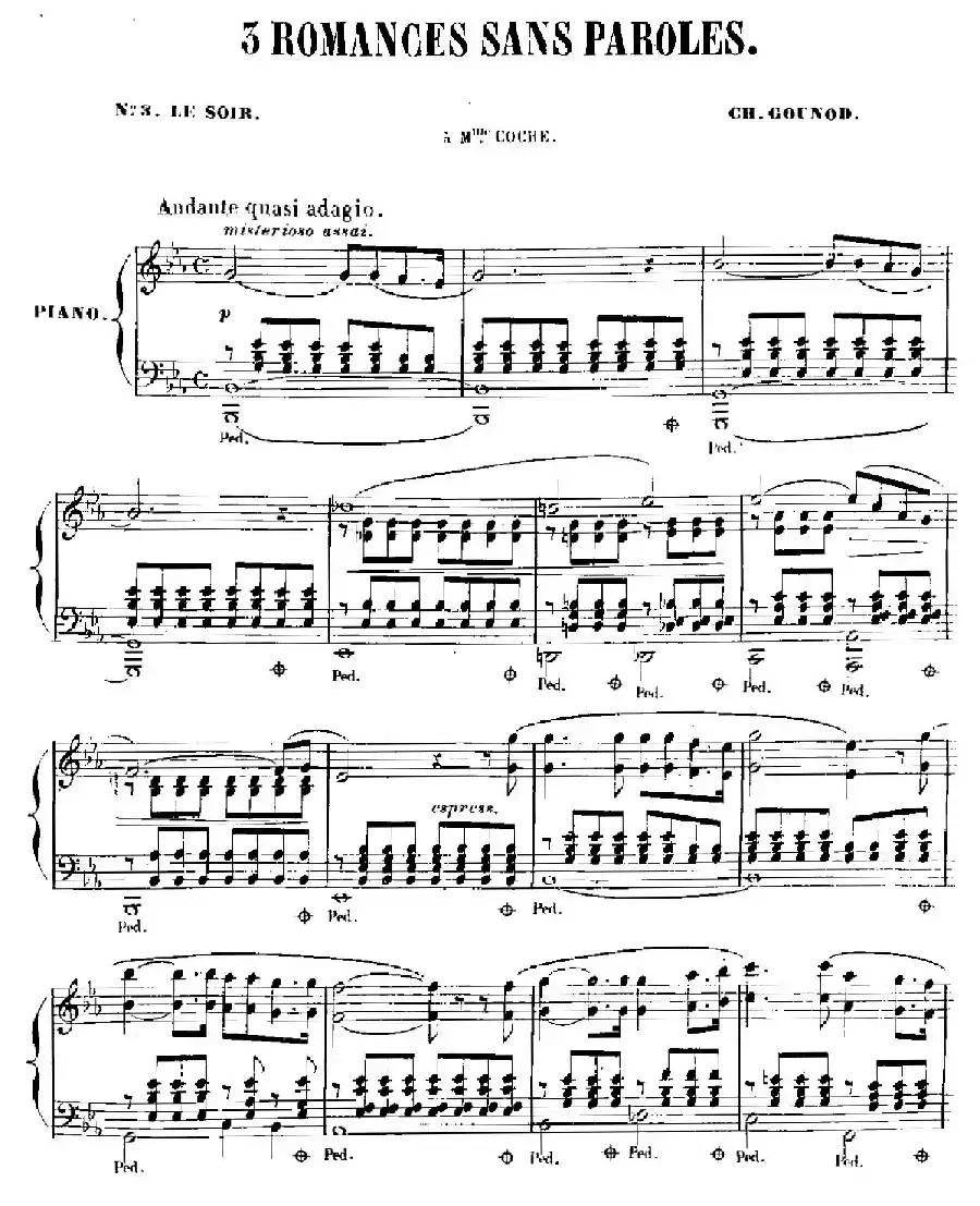 3 Romances Sans Paroles（3首无词浪漫曲·3. 夜晚）