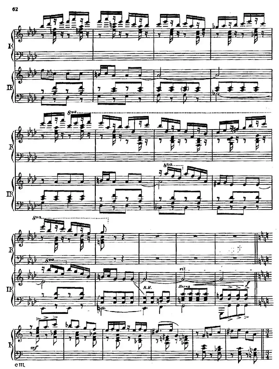 F大调爵士钢琴协奏曲（美版双钢琴原谱 P61—68）