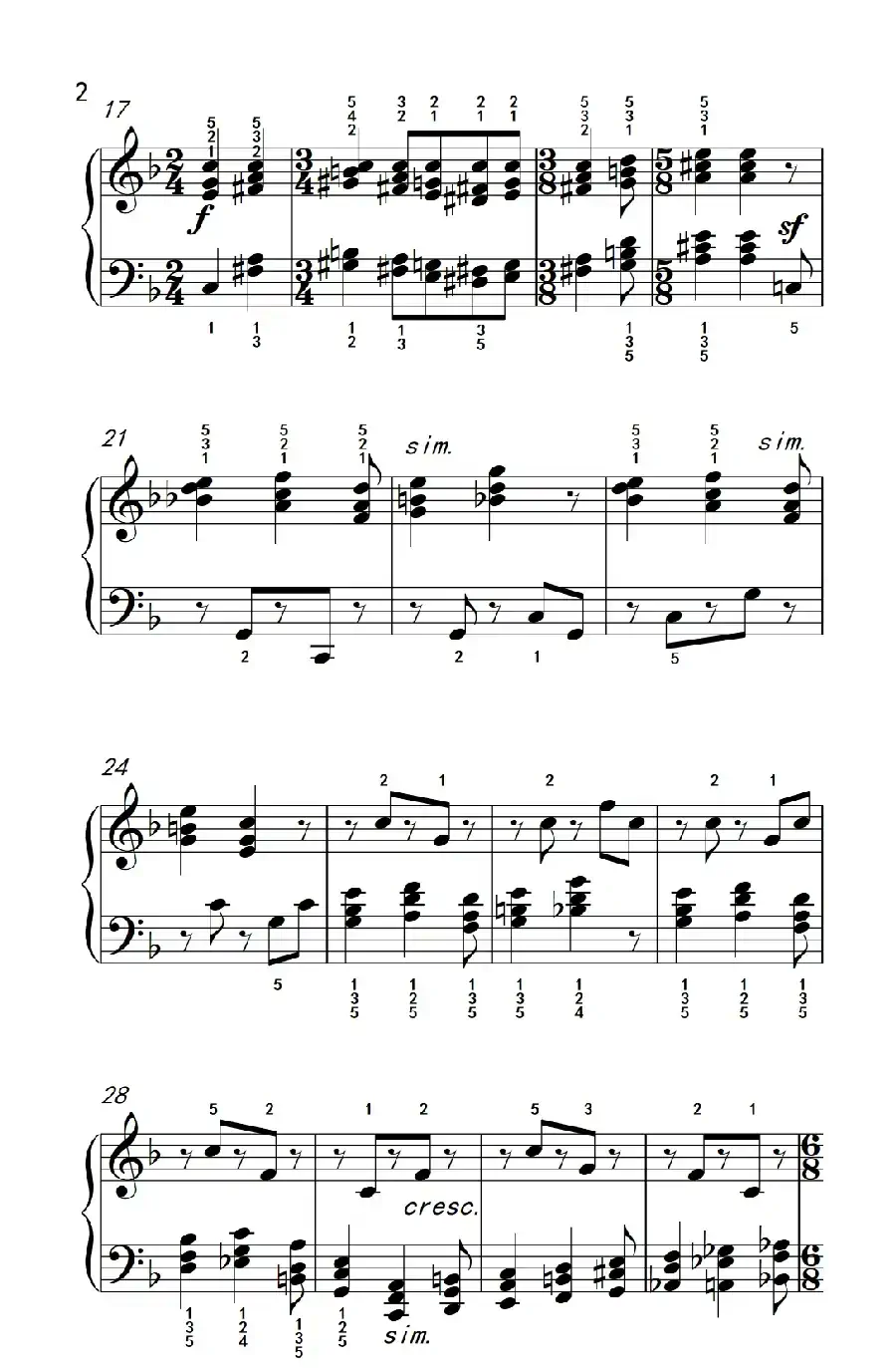 节拍变化(巴托克 小宇宙 钢琴教程 5)