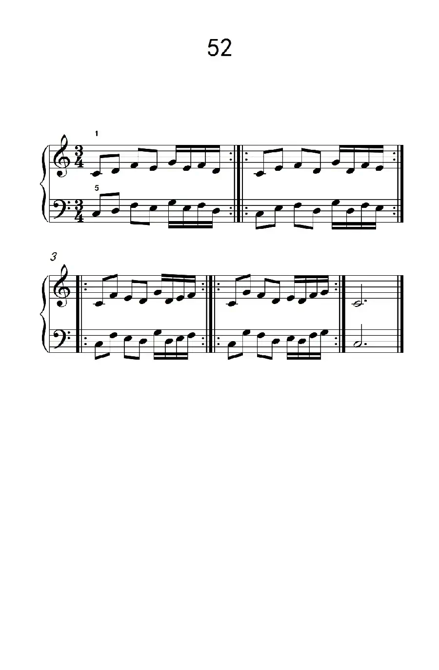 均匀性和灵活性的练习 52(儿童钢琴手指练习 2)