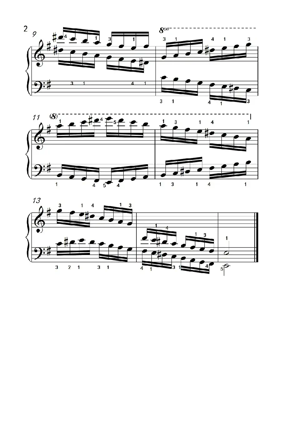 E小调音阶(反向四个八度)(儿童钢琴练习曲)