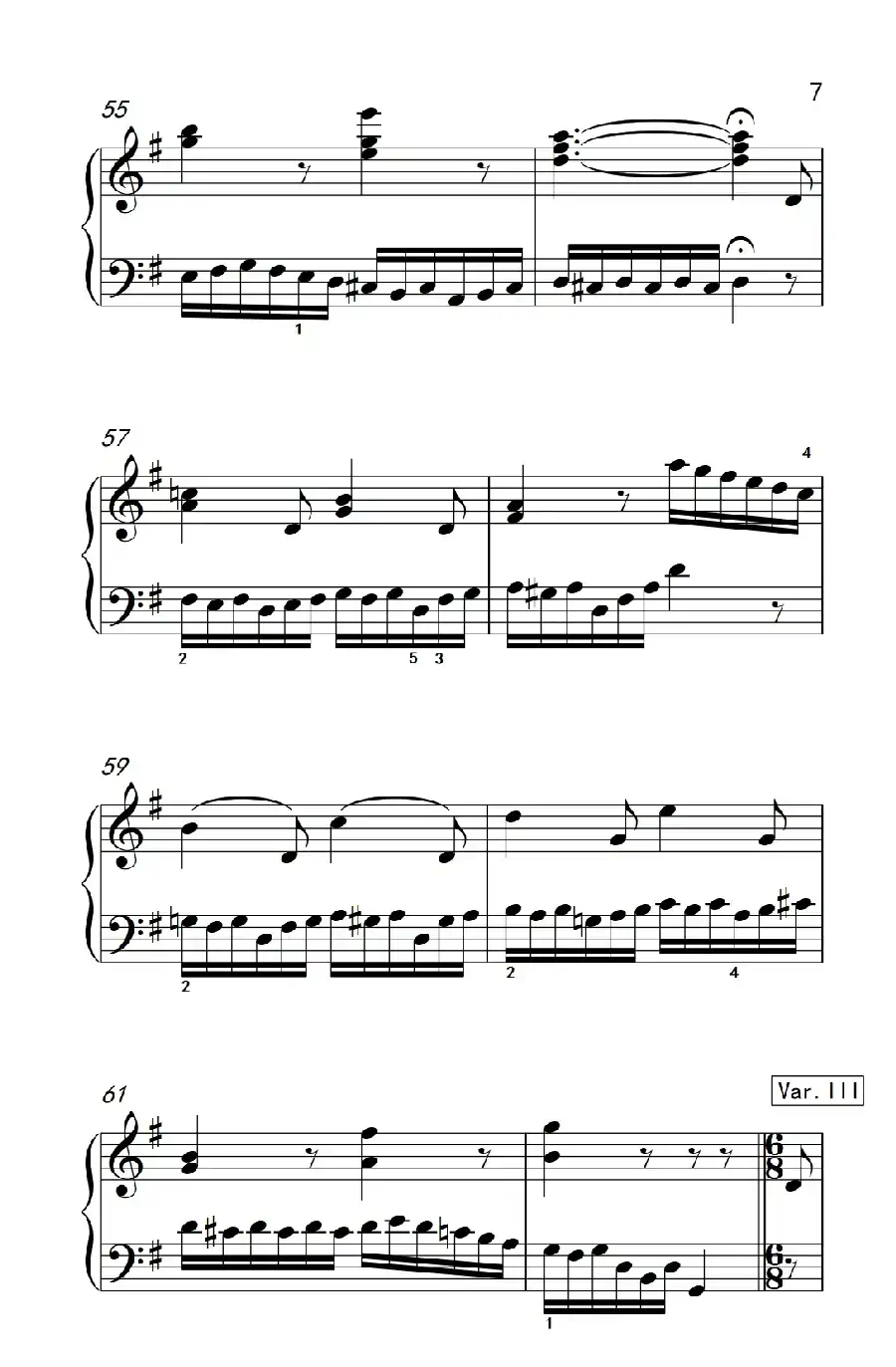 第七级2.G大调变奏曲 贝多芬(中央音乐学院 钢琴(业余)考级教程 7-9级)