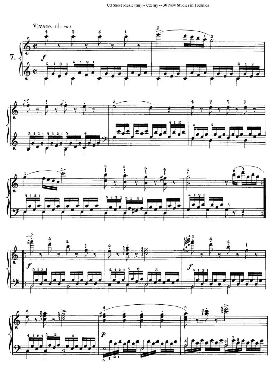 Czerny - 30 New Studies - 7（车尔尼Op849 - 30首练习曲）