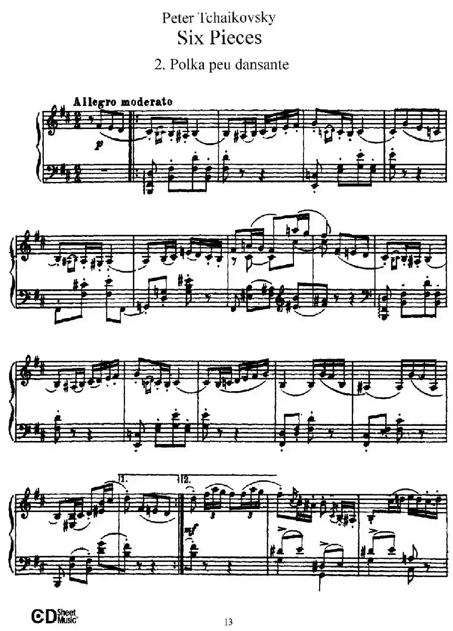 Six Pieces Op.51（6首小品·2）