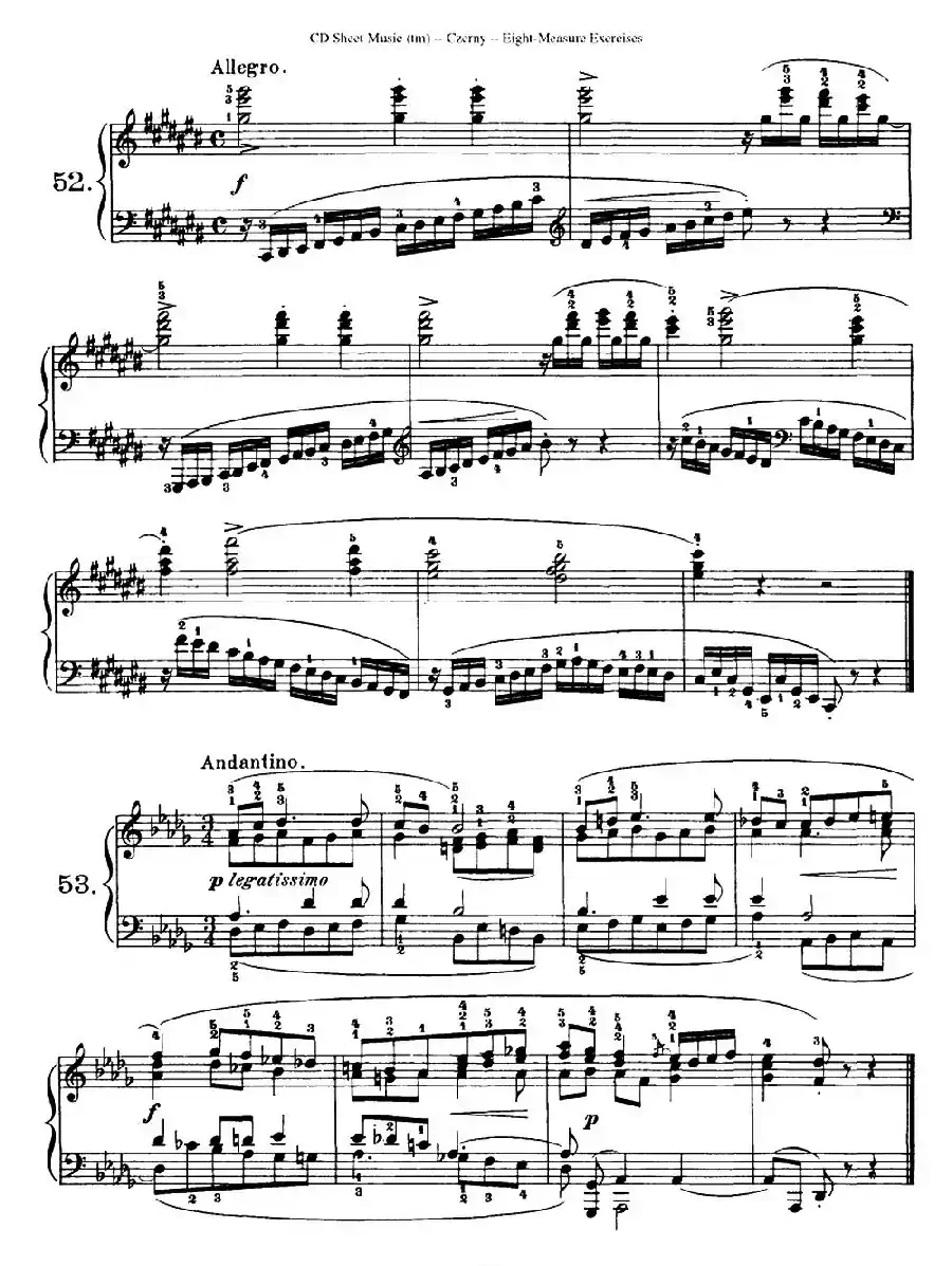 160 Eight- Measure Exercises.Op.821（车尔尼160首钢琴八小节练习曲（36——53））