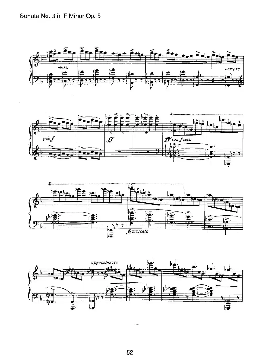Piano Sonata No.3 in f Minor Op.5（f小调第三钢琴奏鸣曲）