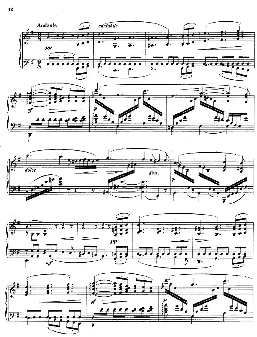 Piano Sonata in e Minor Op.28（e小调钢琴奏鸣曲）