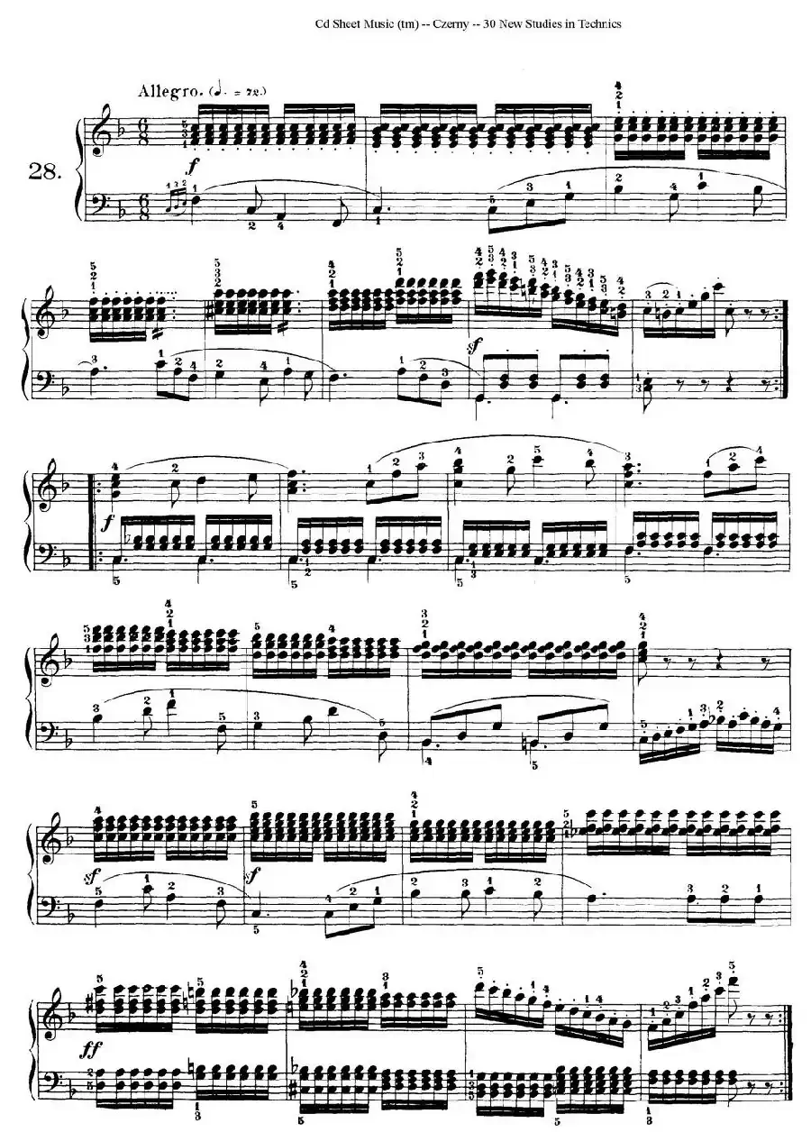 Czerny - 30 New Studies - 28（车尔尼Op849 - 30首练习曲）
