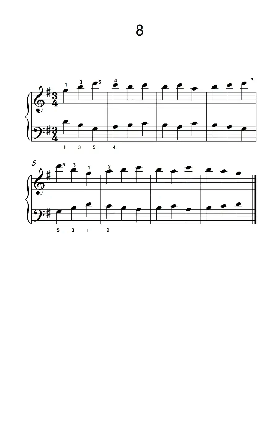 一.非连音练习8(儿童钢琴手指练习 1)