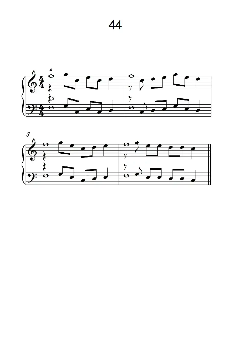 加强手指独立性的练习 44(儿童钢琴手指练习 2)