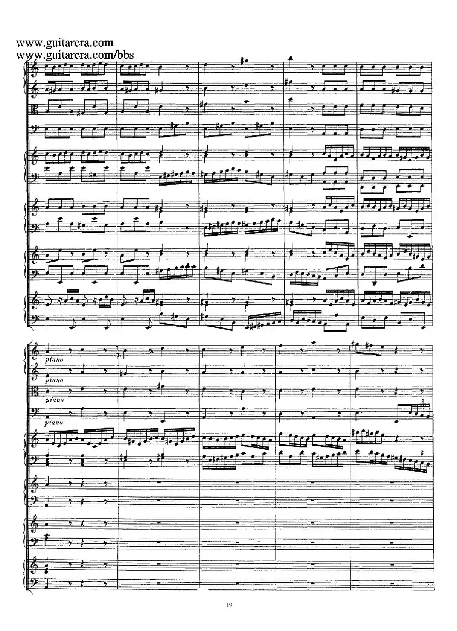为四架古钢琴而作的a小调协奏曲 BWV 1065（总谱）