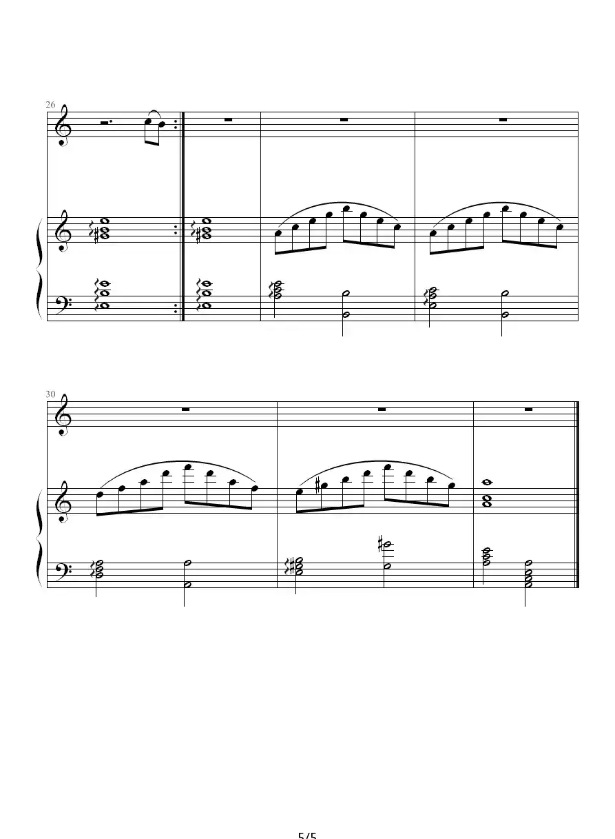 奢望(钢琴伴奏谱)