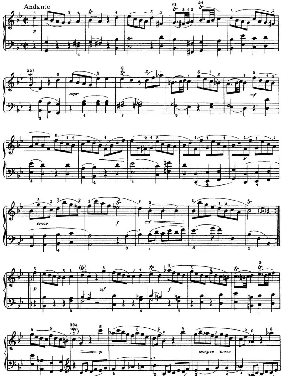 海顿 钢琴奏鸣曲 Hob XVI 11 Divertimento G major