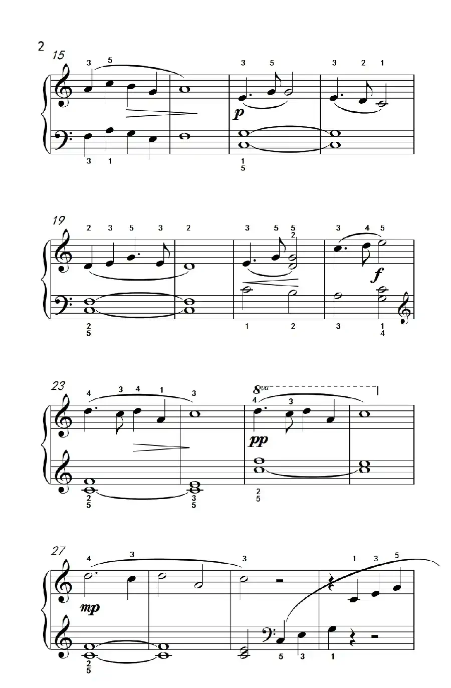 旋律（约翰·汤普森 成人钢琴教程 第一册）