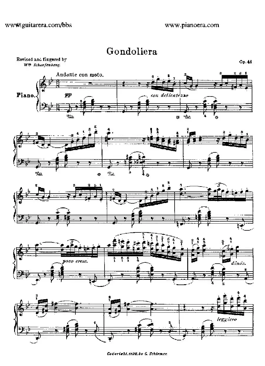 Gondoliera in g Minor Op.41（g小调船歌）