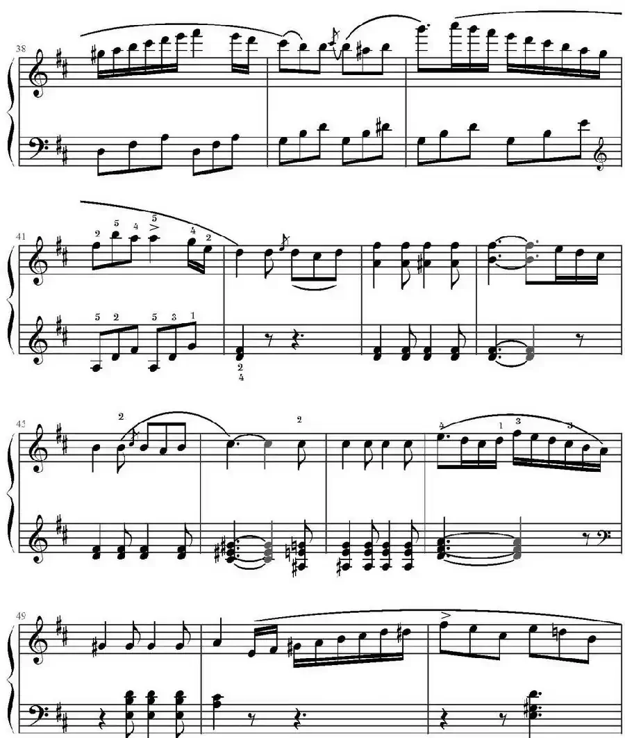 D大调小奏鸣曲第二乐章 Op.55,No.5