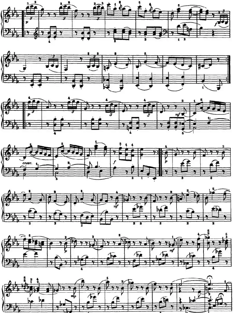 海顿 钢琴奏鸣曲 Hob XVI 28 in E-flat major