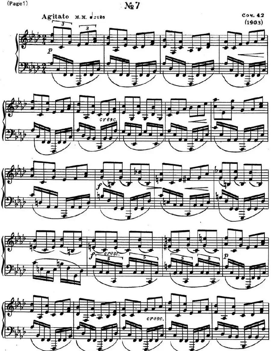 斯克里亚宾8首钢琴练习曲 Op42（No.7 Alexander Scriabin Etudes）