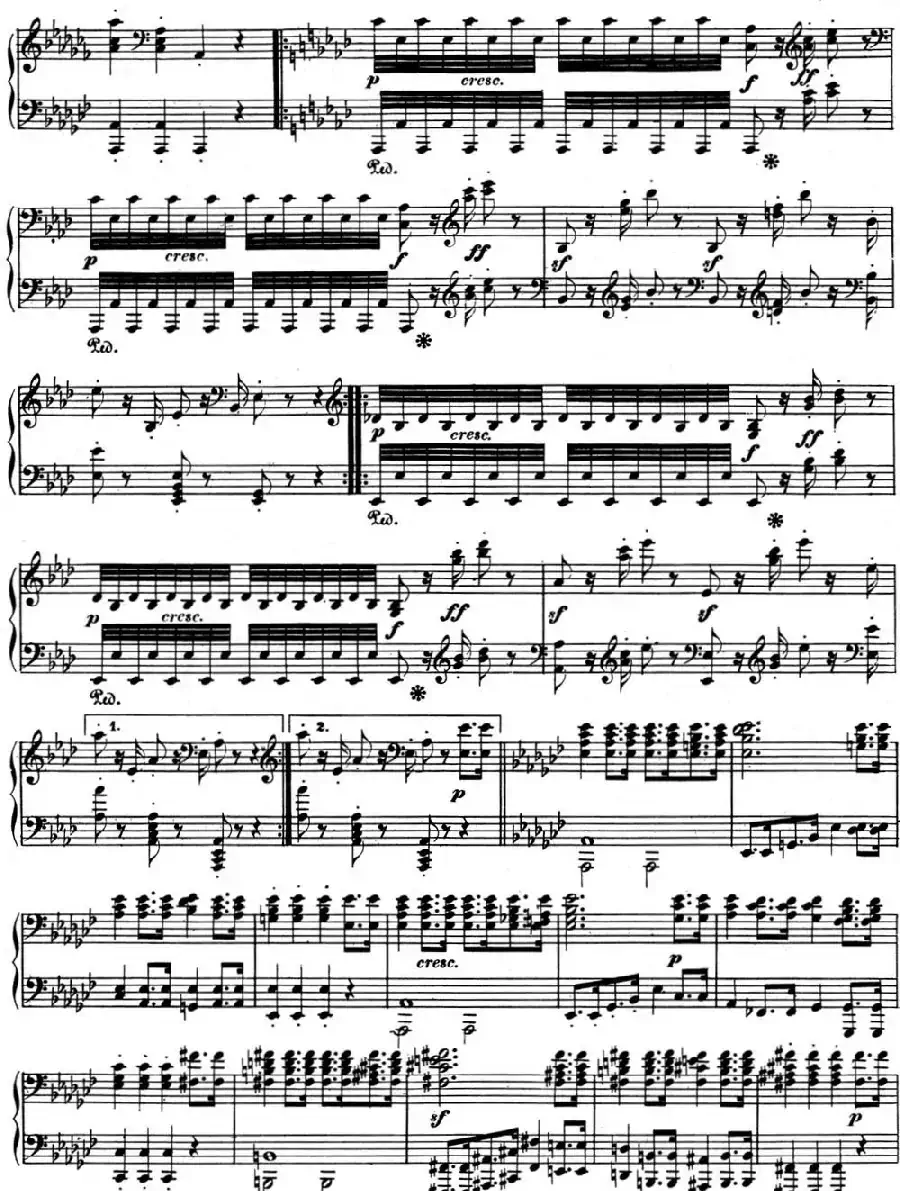 贝多芬钢琴奏鸣曲12 葬礼进行曲 降A大调 Op.26 A-flat major