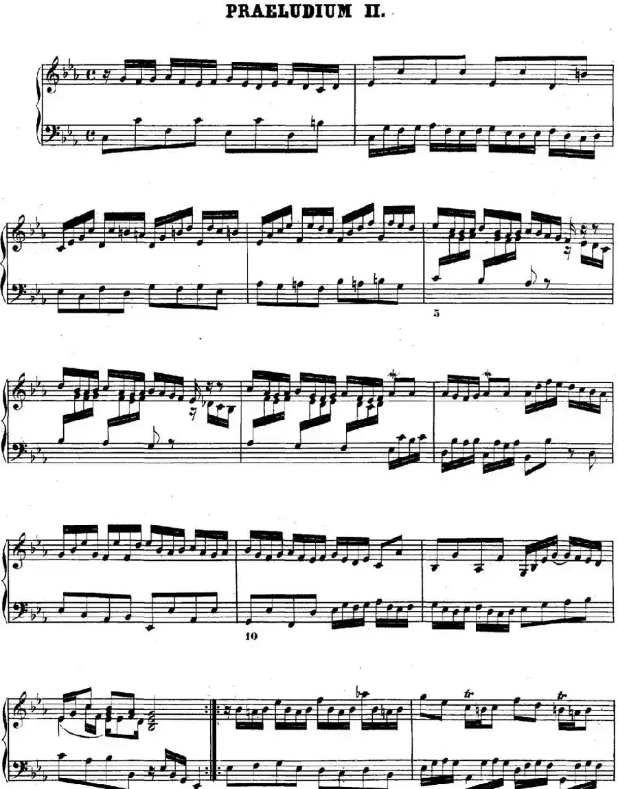巴赫《平均律钢琴曲集·第二卷》之前奏曲（NO.2）