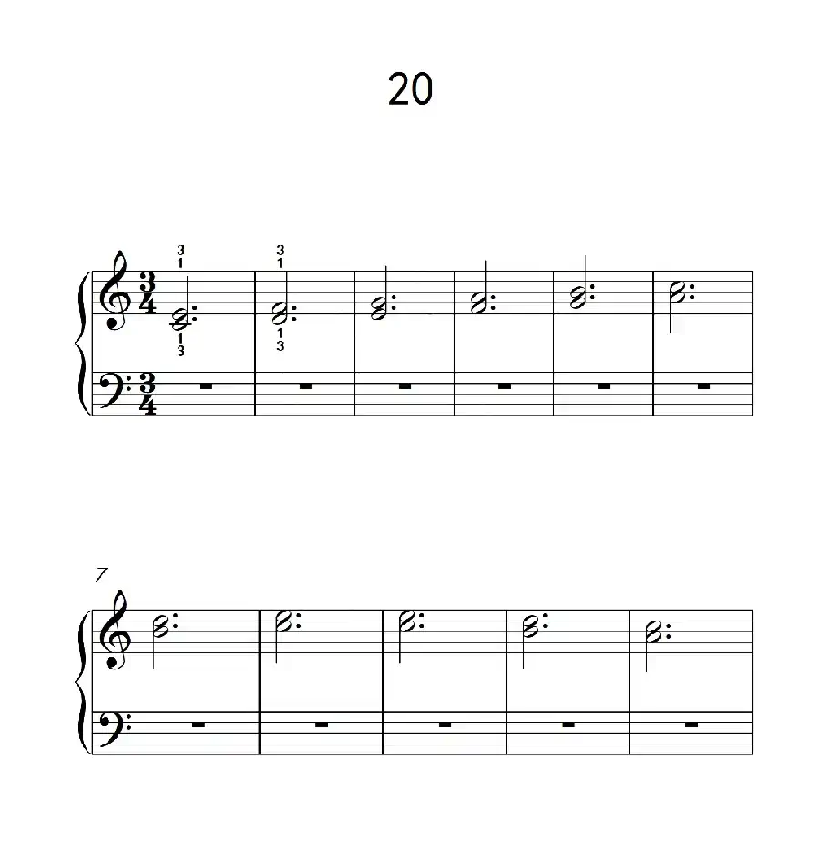 双音练习 20(儿童钢琴手指练习 2)