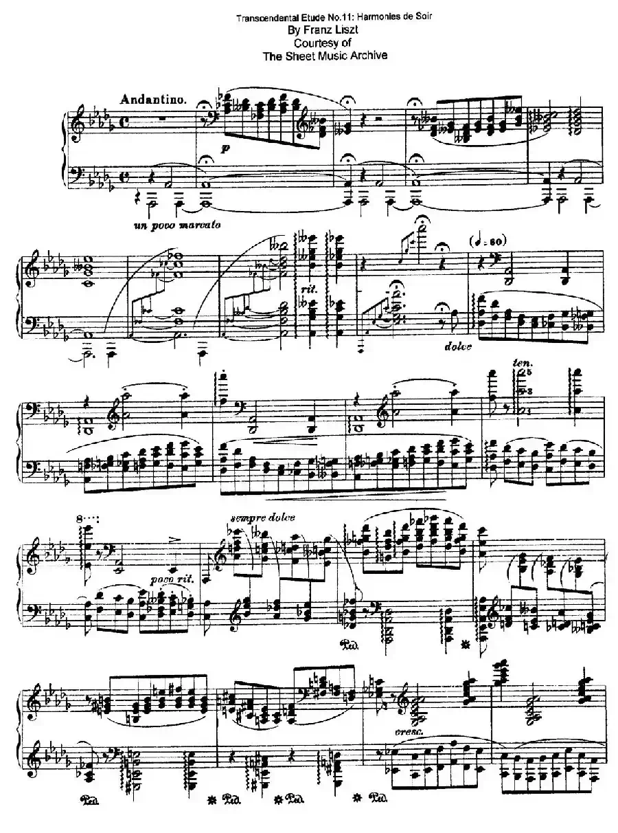 12 Etudes d'execution Transcendante S.139（12首超技练习曲·11）