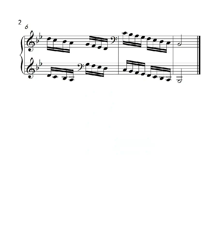 第六级 降B大调音阶(中国音乐学院钢琴考级作品1~6级)