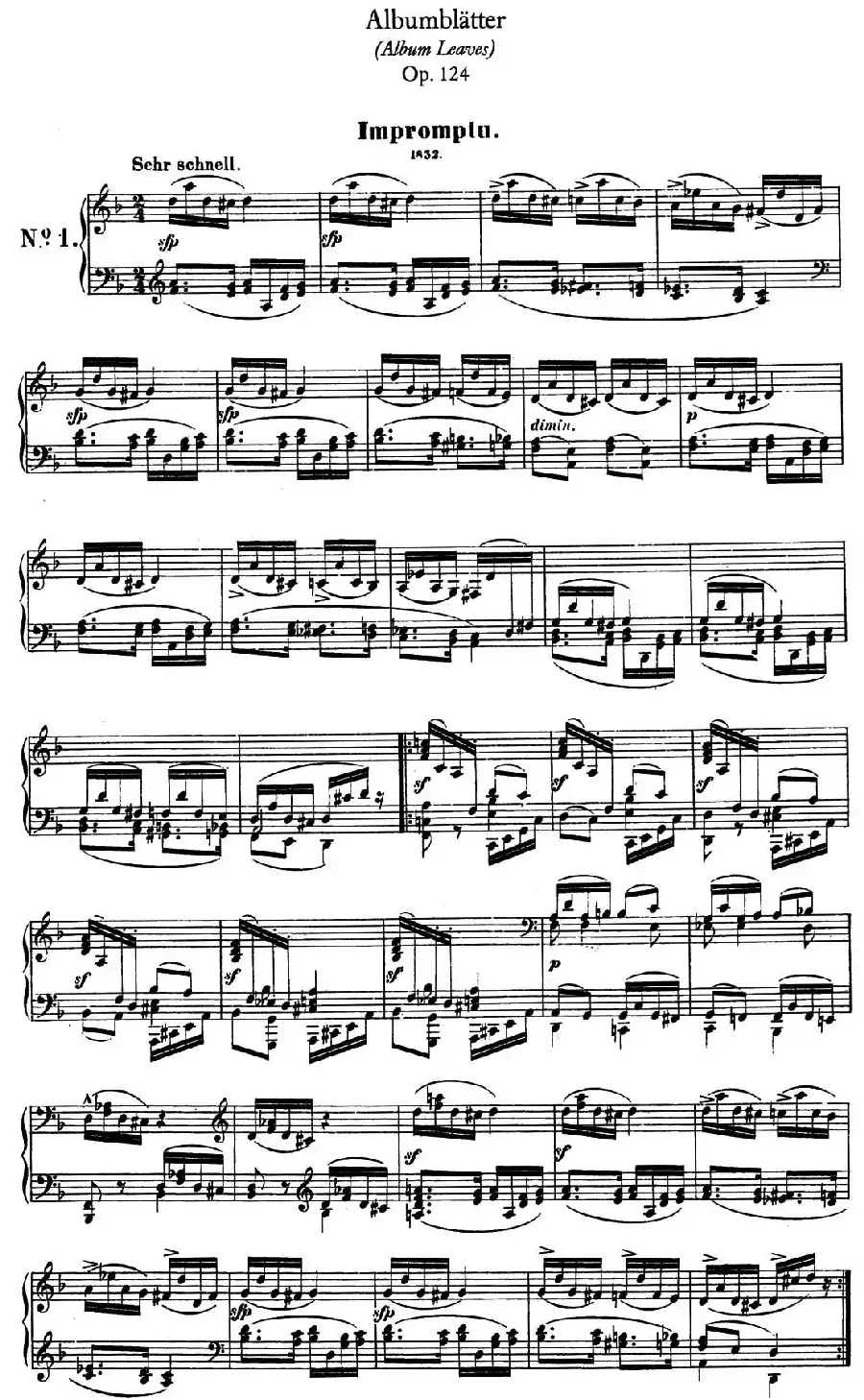 Albumblätter Op.124（纪念册页）（No.1）
